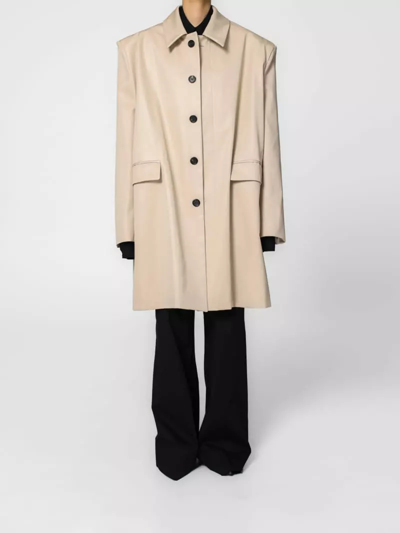 Paper Moon - Korean Women Fashion - #momslook - Shoulder Padded Mac Coat - 11