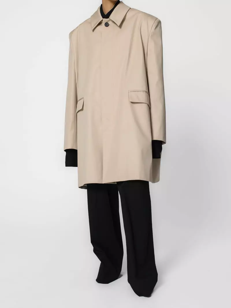 Paper Moon - Korean Women Fashion - #momslook - Shoulder Padded Mac Coat - 9