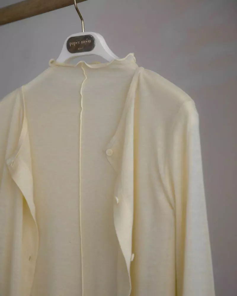Paper Moon - Korean Women Fashion - #momslook - Sheer Buton Cardigan - 5
