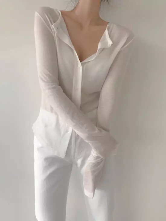 Paper Moon - Korean Women Fashion - #momslook - Sheer Buton Cardigan - 9