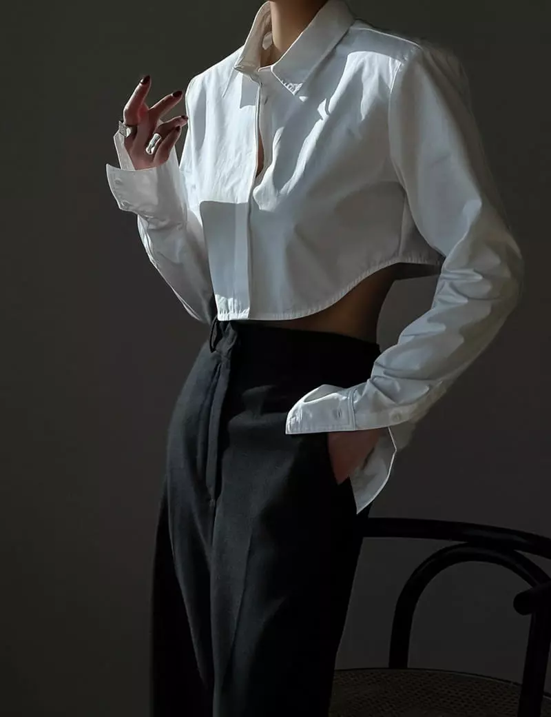 Paper Moon - Korean Women Fashion - #momslook - Shoulder Padded Shirt - 9