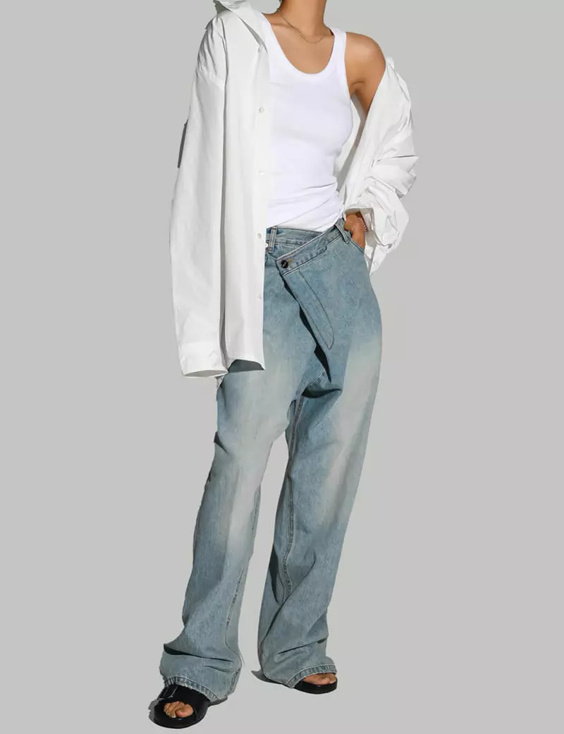Paper Moon - Korean Women Fashion - #momslook - Wrap Jeans - 6