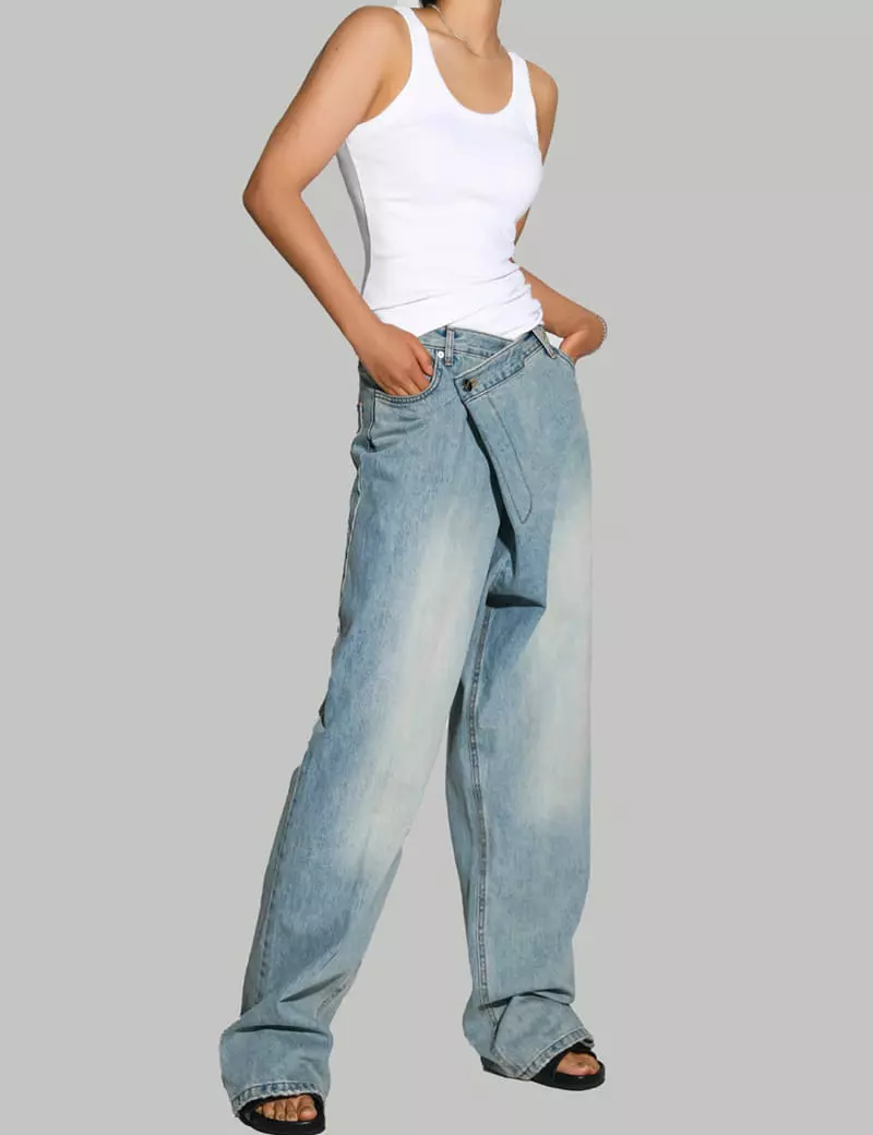 Paper Moon - Korean Women Fashion - #momslook - Wrap Jeans - 9
