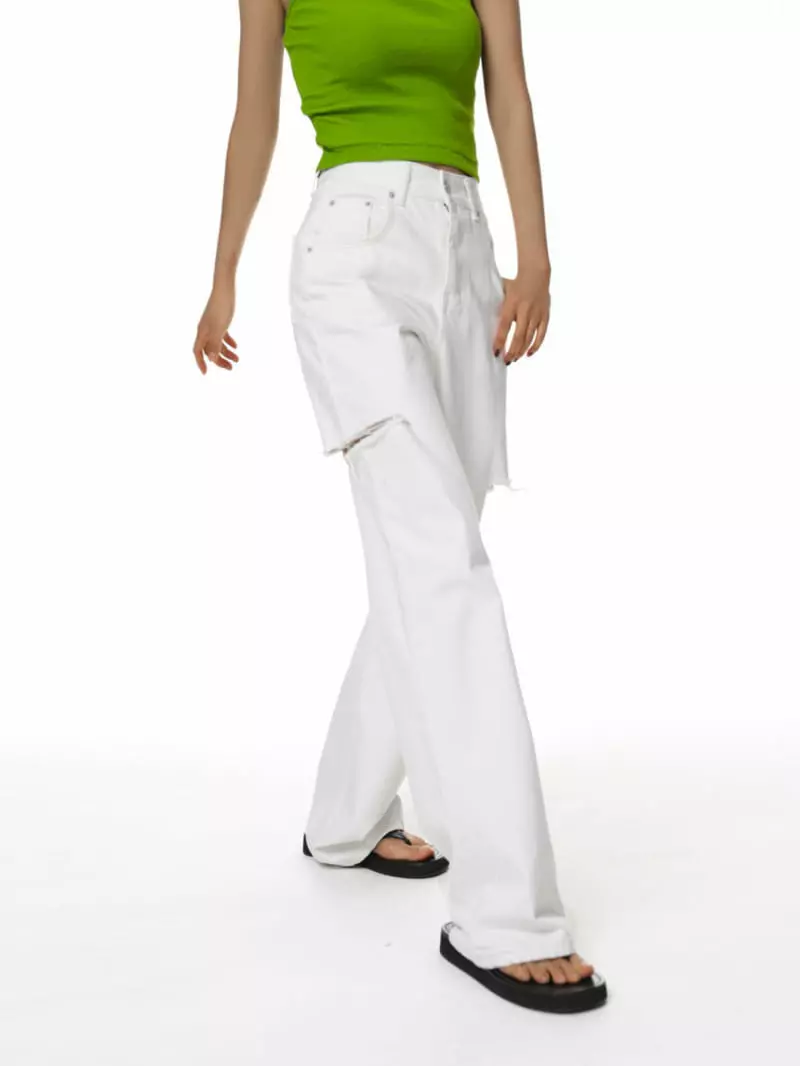 Paper Moon - Korean Women Fashion - #momslook - Cut Out Jeans - 6