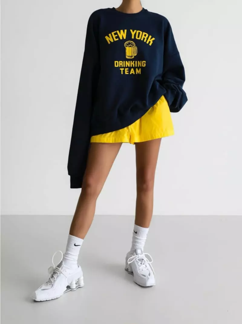 Paper Moon - Korean Women Fashion - #momslook - NEW YORK DRINGKING TEAM Sweatshirt - 10