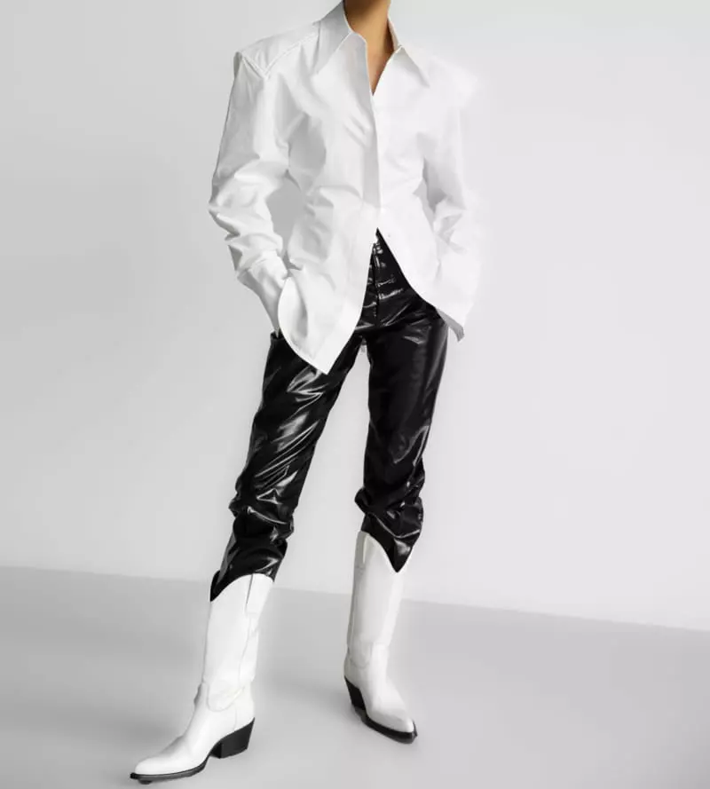 Paper Moon - Korean Women Fashion - #thelittlethings - Patent Leather Straight Pants - 5