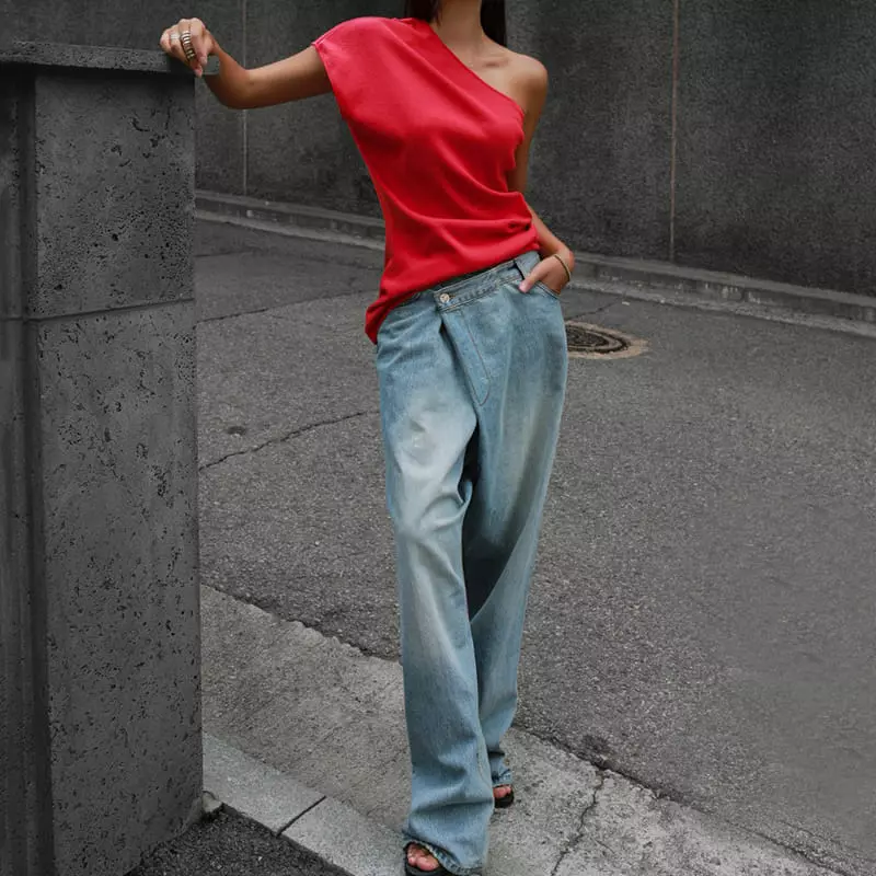 Paper Moon - Korean Women Fashion - #vintageinspired - Wrap Jeans - 12