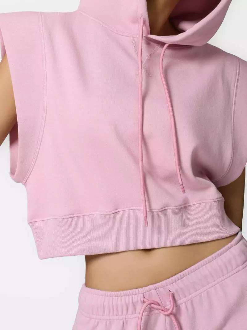 Paper Moon - Korean Women Fashion - #vintageinspired - Kitch Shoulder Point Crop Hoody - 2