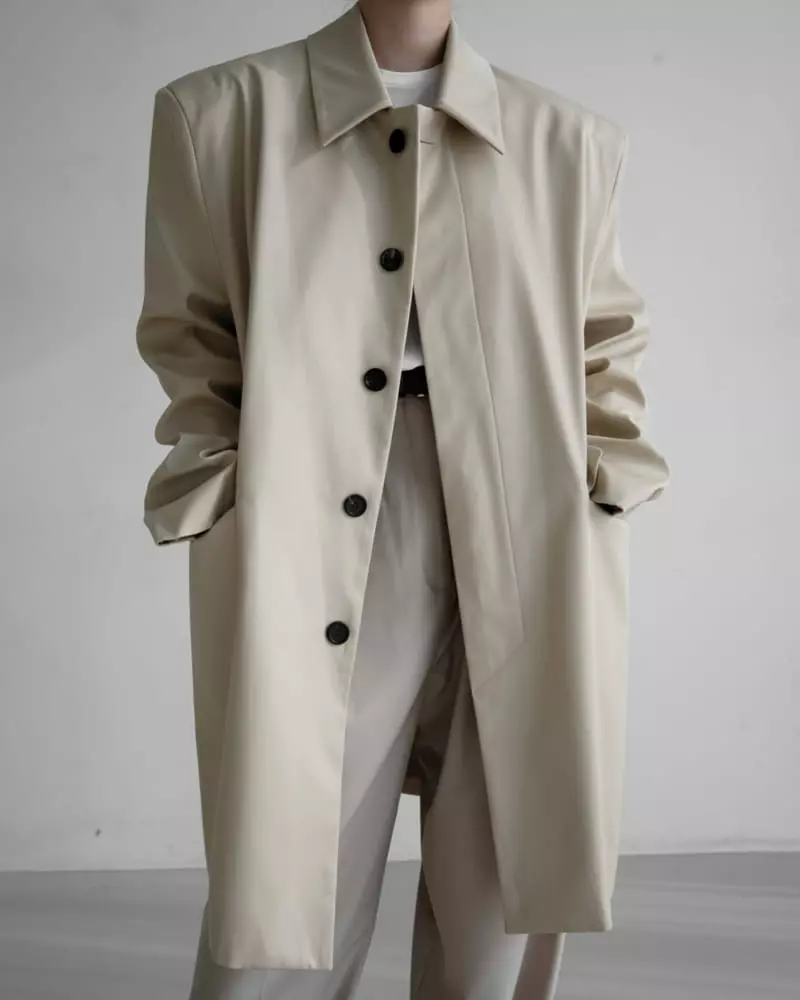 Paper Moon - Korean Women Fashion - #vintagekidsstyle - Oversize Gaberdin Coat