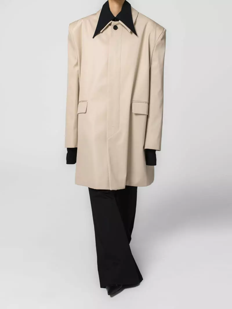 Paper Moon - Korean Women Fashion - #womensfashion - Shoulder Padded Mac Coat - 12