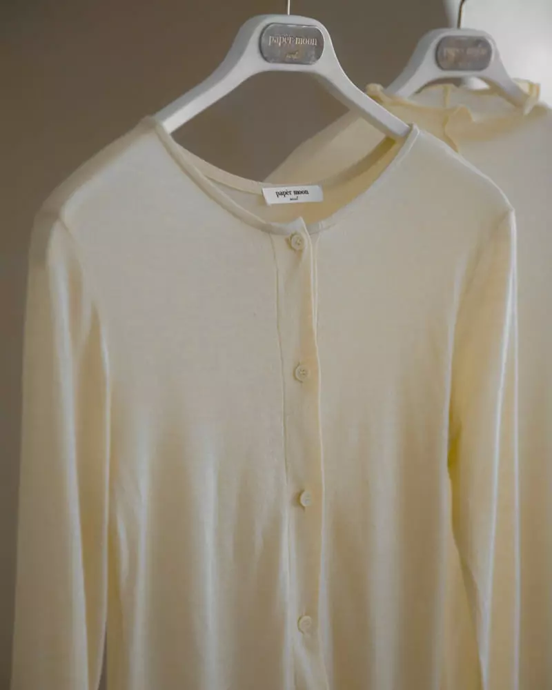Paper Moon - Korean Women Fashion - #momslook - Sheer Buton Cardigan - 4