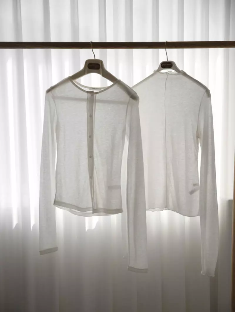 Paper Moon - Korean Women Fashion - #womensfashion - Sheer Buton Cardigan - 6