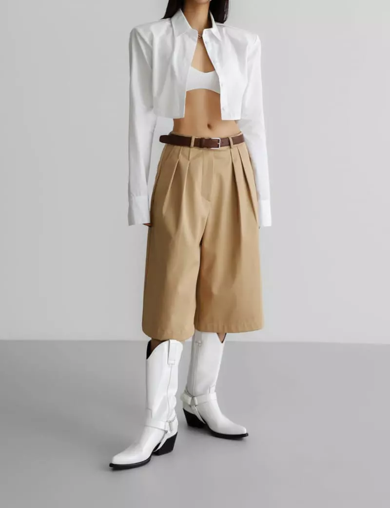 Paper Moon - Korean Women Fashion - #womensfashion - Shoulder Padded Shirt - 6
