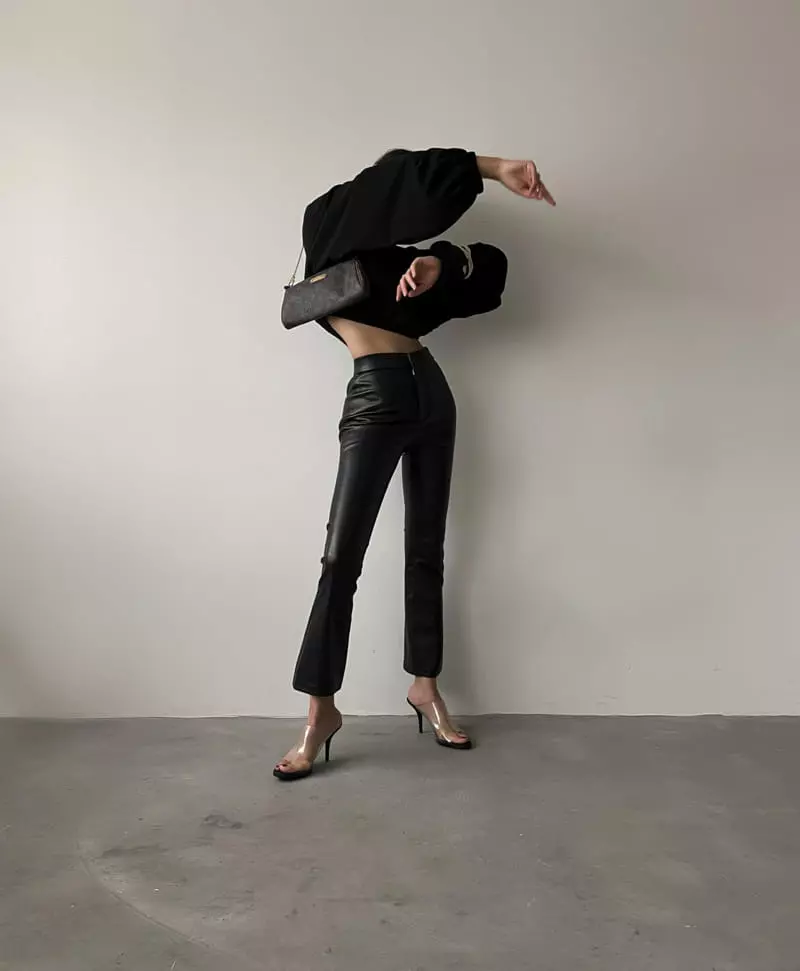 Paper Moon - Korean Women Fashion - #womensfashion - Leather Crop Pants - 12