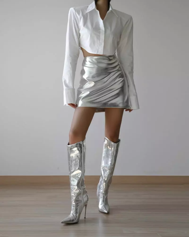 Paper Moon - Korean Women Fashion - #womensfashion - Matalic Skirt - 7