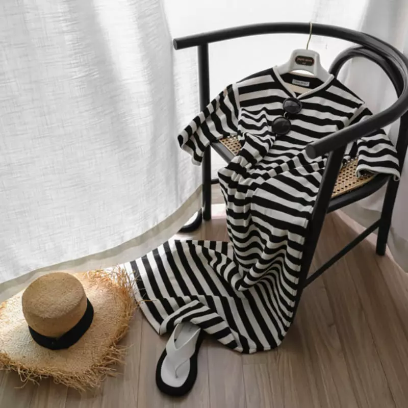 Paper Moon - Korean Women Fashion - #womensfashion - Stripes One-piece - 6