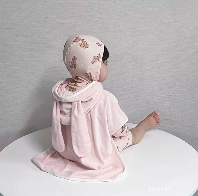 Party Kids - Korean Baby Fashion - #babylifestyle - Bear Rashgiard Hat Set - 12