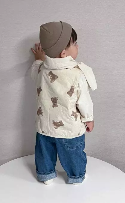 Party Kids - Korean Baby Fashion - #babyoninstagram - Bear Reversible Vest - 4