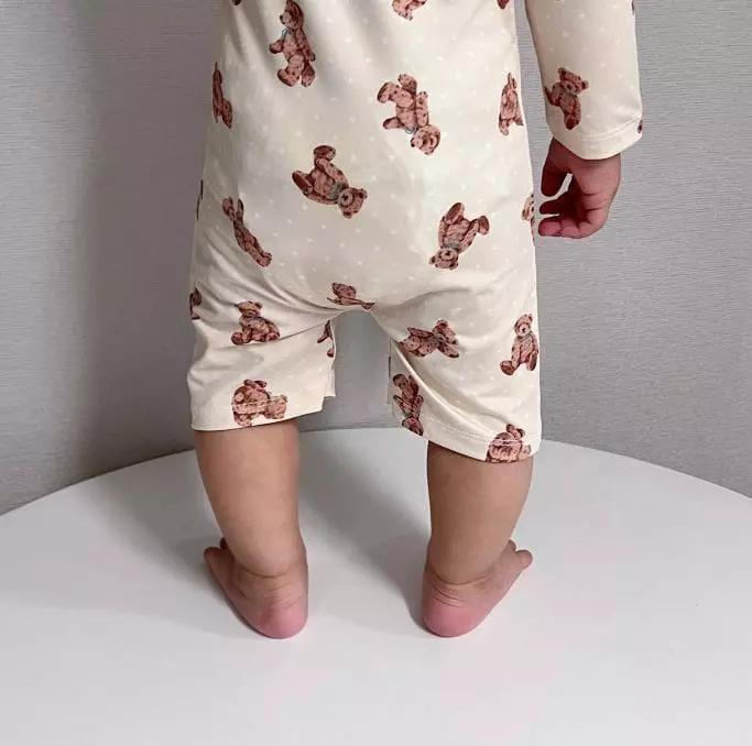 Party Kids - Korean Baby Fashion - #onlinebabyboutique - Bear Rashgiard Hat Set - 3