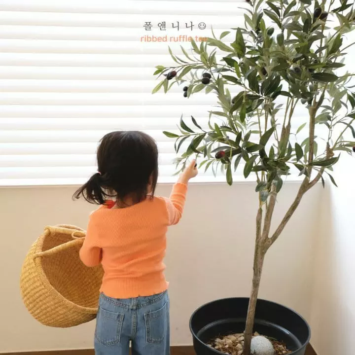 Paul & Nina - Korean Children Fashion - #designkidswear - Rib Ruffle Tee - 12