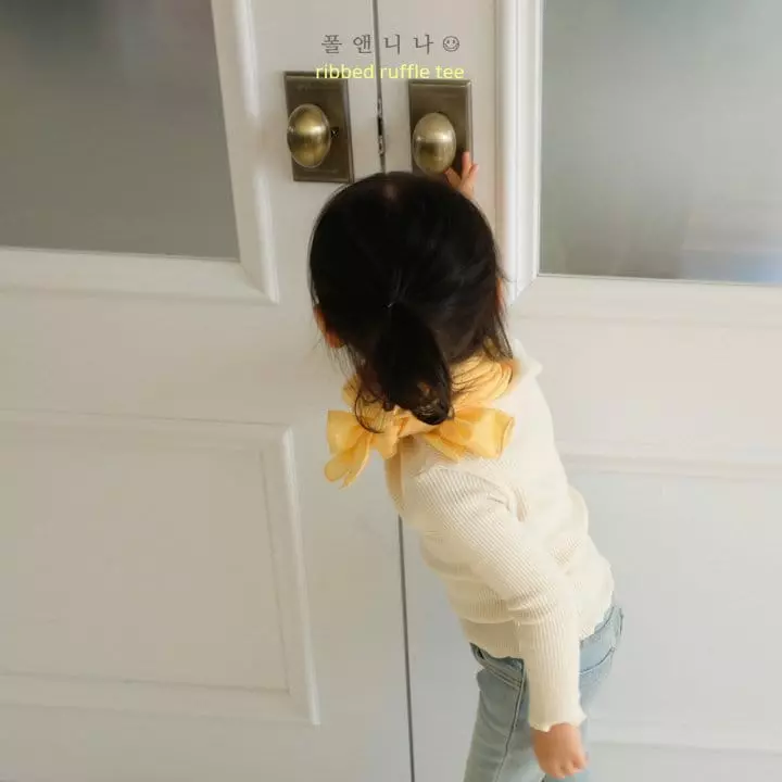 Paul & Nina - Korean Children Fashion - #prettylittlegirls - Rib Ruffle Tee - 6