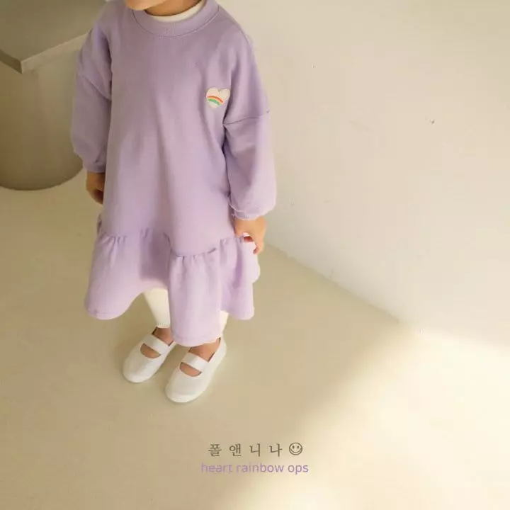 Paul & Nina - Korean Children Fashion - #todddlerfashion - Heart Rainbow One-pice - 8