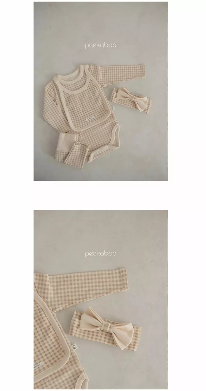 Peekaboo - Korean Baby Fashion - #babyootd - Check Bib - 3