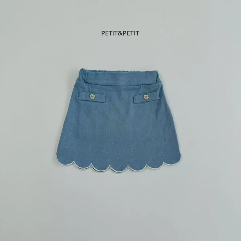 Petit & Petit - Korean Children Fashion - #Kfashion4kids - Wave Embroidery Skirt