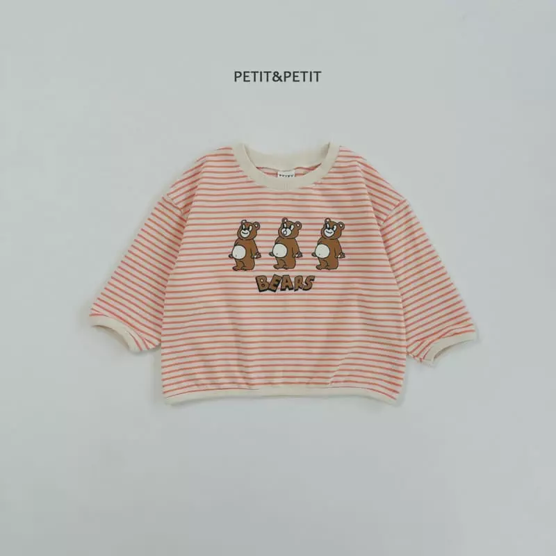Petit & Petit - Korean Children Fashion - #kidsshorts - Three Bear Piping Tee - 7