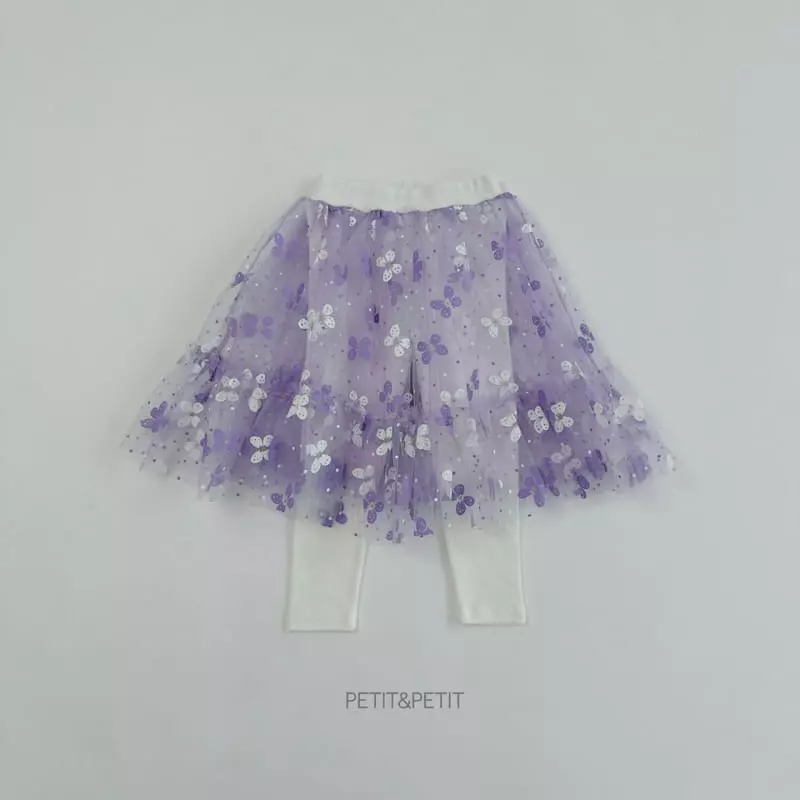 Petit & Petit - Korean Children Fashion - #littlefashionista - Butterfly Sha Skirt Leggings