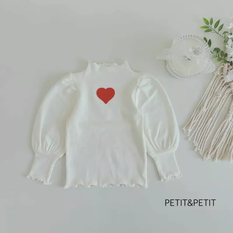 Petit & Petit - Korean Children Fashion - #magicofchildhood - Heart Puff Tee - 7