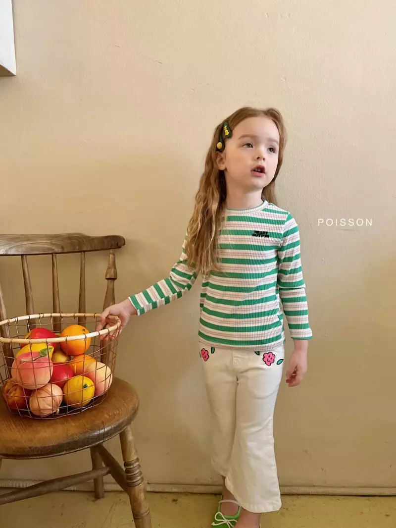 Poisson - Korean Children Fashion - #designkidswear - Button Stripes Tee