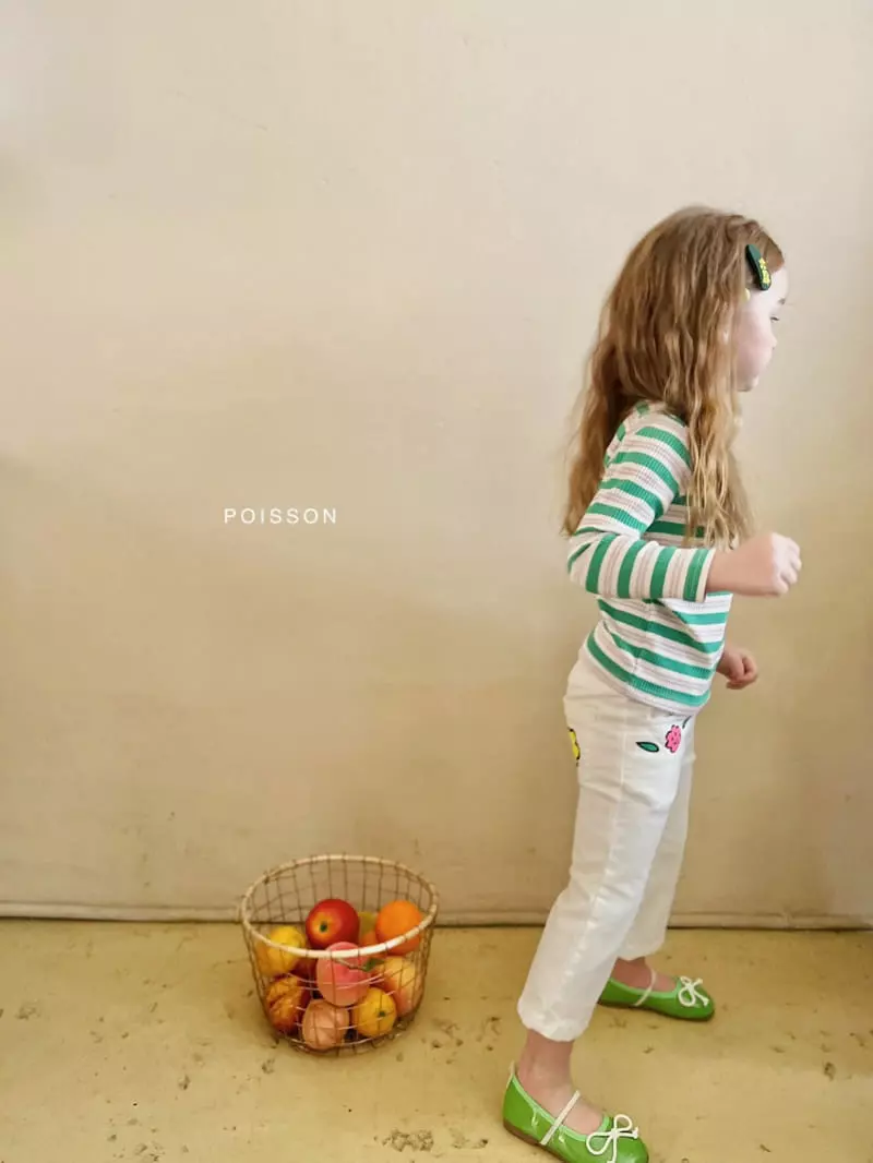 Poisson - Korean Children Fashion - #discoveringself - Button Stripes Tee - 2