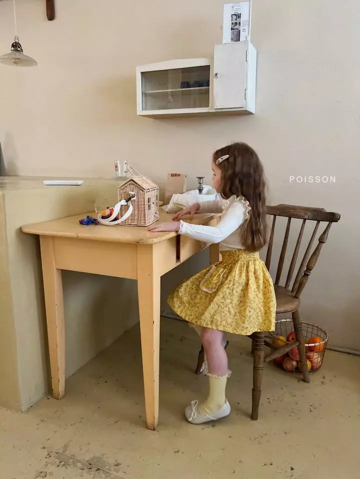 Poisson - Korean Children Fashion - #stylishchildhood - Frill Embrodiery Tee - 5