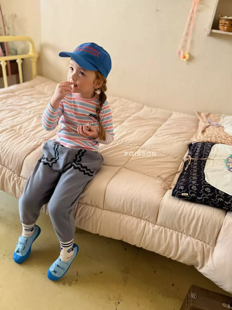 Poisson - Korean Children Fashion - #todddlerfashion - Button Stripes Tee - 12