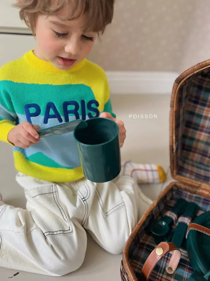 Poisson - Korean Children Fashion - #todddlerfashion - Mix Knit Tee - 8