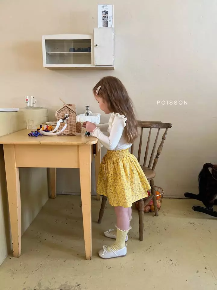 Poisson - Korean Children Fashion - #todddlerfashion - Frill Embrodiery Tee - 3