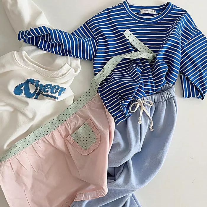 Popochichi - Korean Children Fashion - #discoveringself - Blue Stripes Tee - 3
