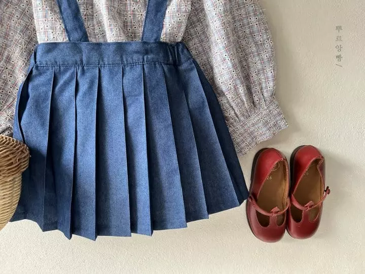 Pourenfant - Korean Children Fashion - #childofig - Aroa Denim Pleats Skirt - 8