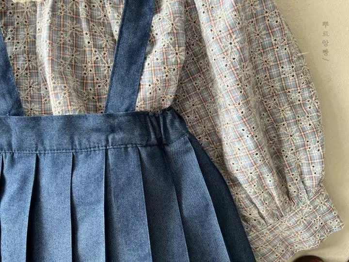 Pourenfant - Korean Children Fashion - #childofig - Aroa Denim Pleats Skirt - 9