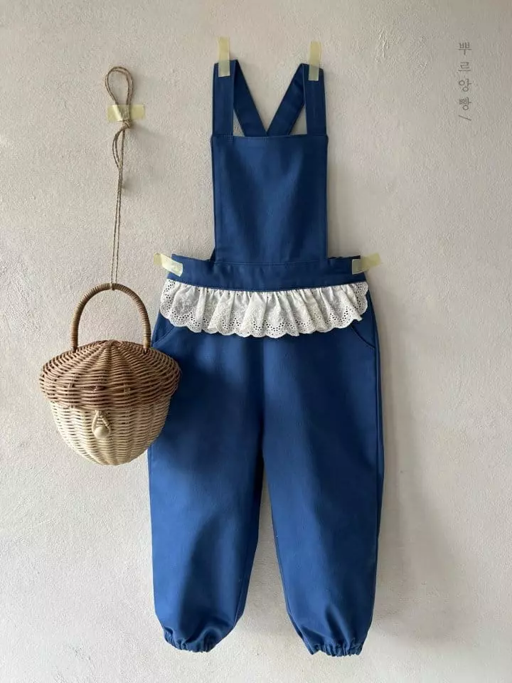 Pourenfant - Korean Children Fashion - #childofig - En Denim Dungarees Pants - 2