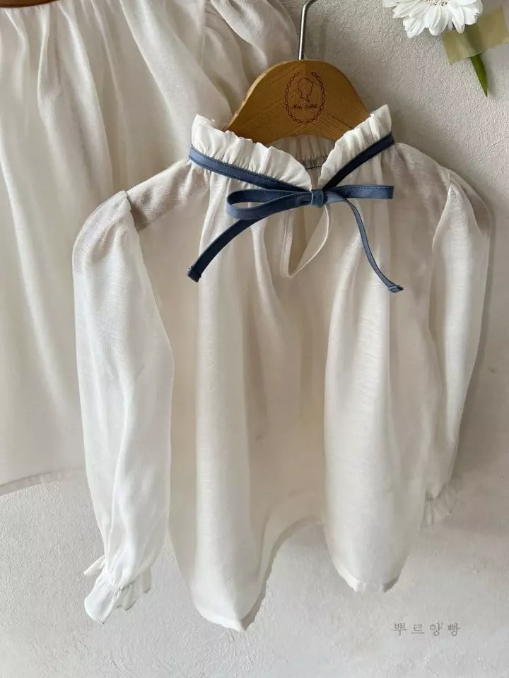 Pourenfant - Korean Children Fashion - #kidsshorts - Azalyn Oganza Blouse - 3