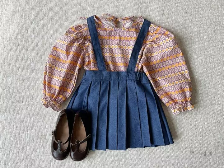 Pourenfant - Korean Children Fashion - #magicofchildhood - Aroa Denim Pleats Skirt - 5