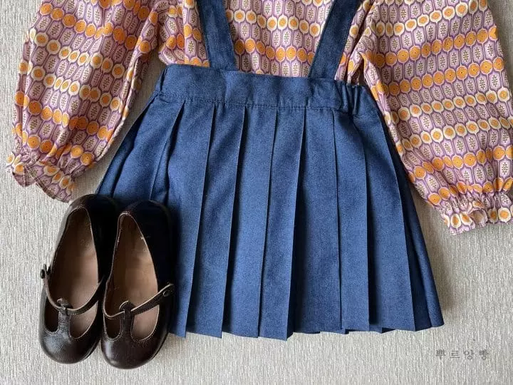 Pourenfant - Korean Children Fashion - #minifashionista - Aroa Denim Pleats Skirt - 6
