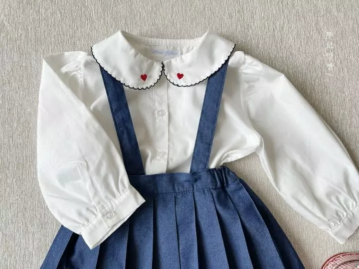 Pourenfant - Korean Children Fashion - #prettylittlegirls - Heart Curry Blouse - 8