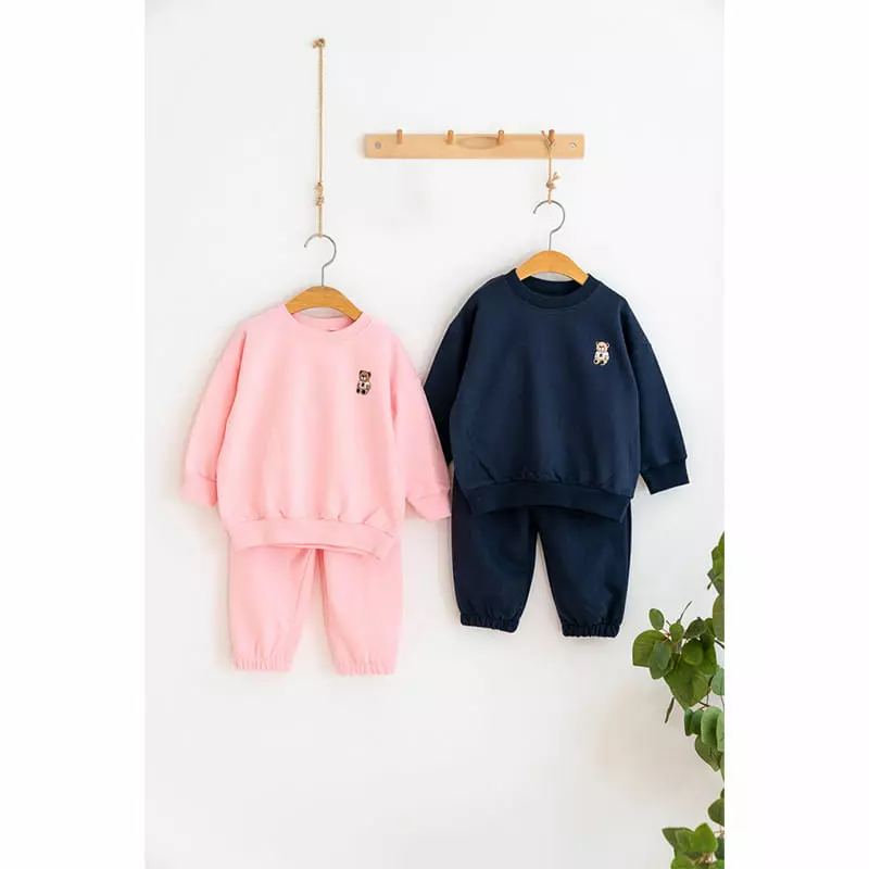 Raykids - Korean Children Fashion - #childofig - Bear Embrodiery Top Bottom Set - 9