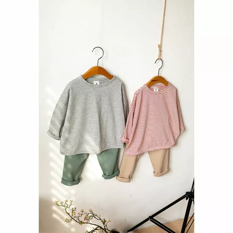 Raykids - Korean Children Fashion - #childrensboutique - Small Stripes Piping Tee