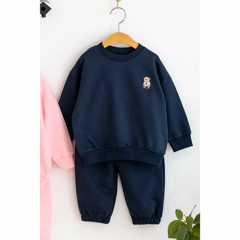 Raykids - Korean Children Fashion - #childrensboutique - Bear Embrodiery Top Bottom Set - 10
