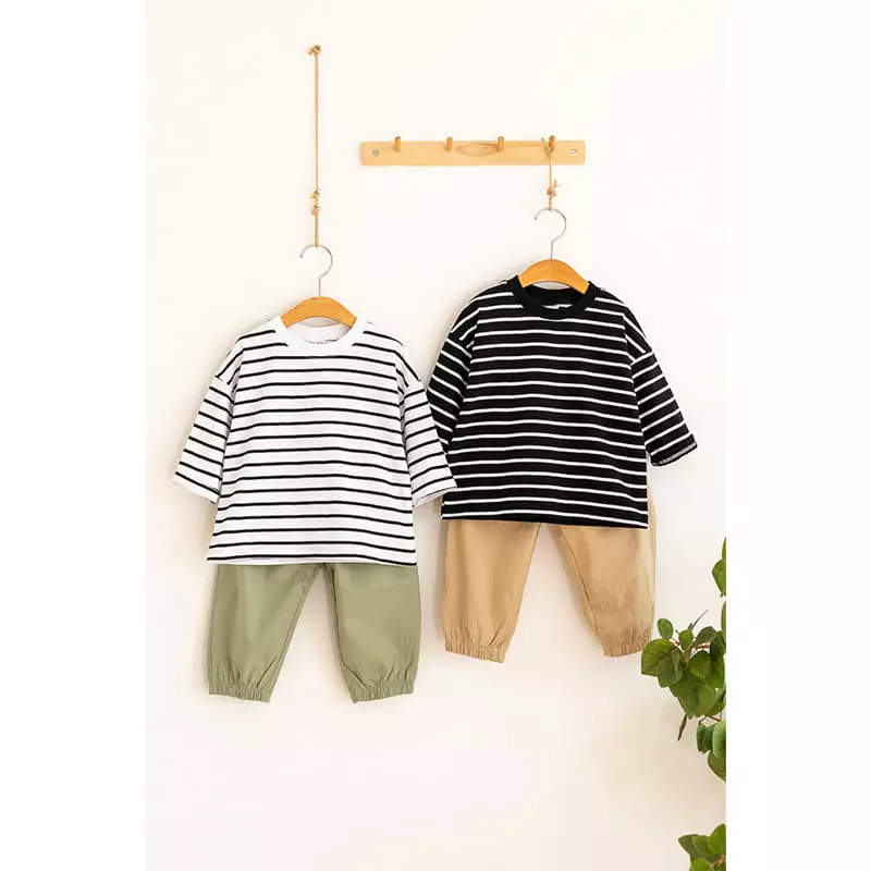 Raykids - Korean Children Fashion - #discoveringself - Mono Stripes Tee - 2