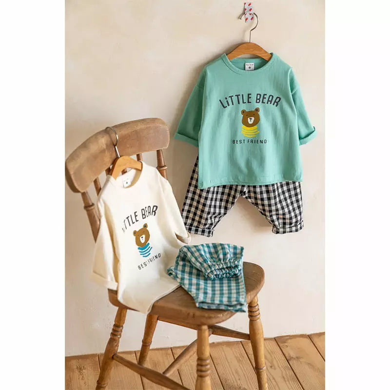 Raykids - Korean Children Fashion - #kidsshorts - Kid Bear Top Bottom Set
